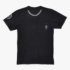 極美品 CHROME HEARTS クロムハーツ ネックロゴ 半袖Tシャツ サイズXS CHクロス ホースシュー ブラック 中古 4a009184