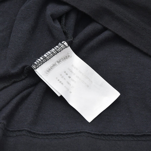 極美品 CHROME HEARTS クロムハーツ Made in Hollywood Vertical Logo Tee Sサイズ ブラック ピンク スクロールラベル クロス 中古 4a009187