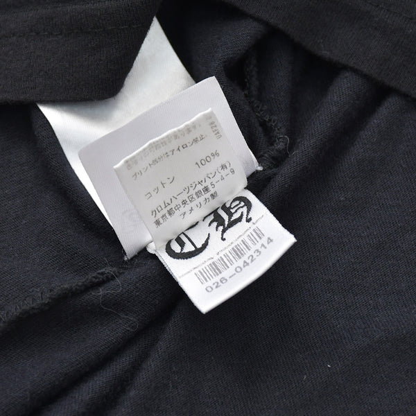 極美品 CHROME HEARTS クロムハーツ Made in Hollywood Vertical Logo Tee Sサイズ ブラック ピンク スクロールラベル クロス 中古 4a009187