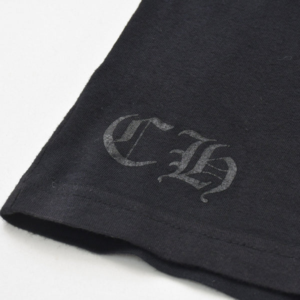 極美品 CHROME HEARTS クロムハーツ Made in Hollywood Vertical Logo Tee Sサイズ ブラック ピンク スクロールラベル クロス 中古 4a009187
