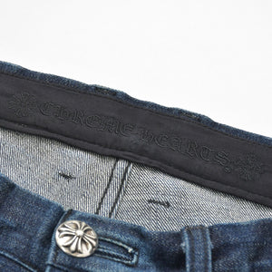 CHROME HEARTS クロムハーツ ジーンズ デニムパンツ サイズ30 クロスボールボタン ネイビー シルバー925 新型 美品 中古 4a009188