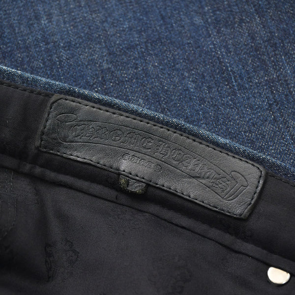 CHROME HEARTS クロムハーツ ジーンズ デニムパンツ サイズ30 クロスボールボタン ネイビー シルバー925 新型 美品 中古 4a009188