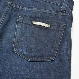 CHROME HEARTS クロムハーツ ジーンズ デニムパンツ サイズ30 クロスボールボタン ネイビー シルバー925 新型 美品 中古 4a009188
