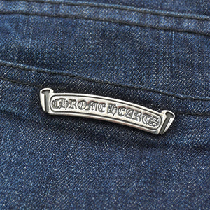 CHROME HEARTS クロムハーツ ジーンズ デニムパンツ サイズ30 クロスボールボタン ネイビー シルバー925 新型 美品 中古 4a009188