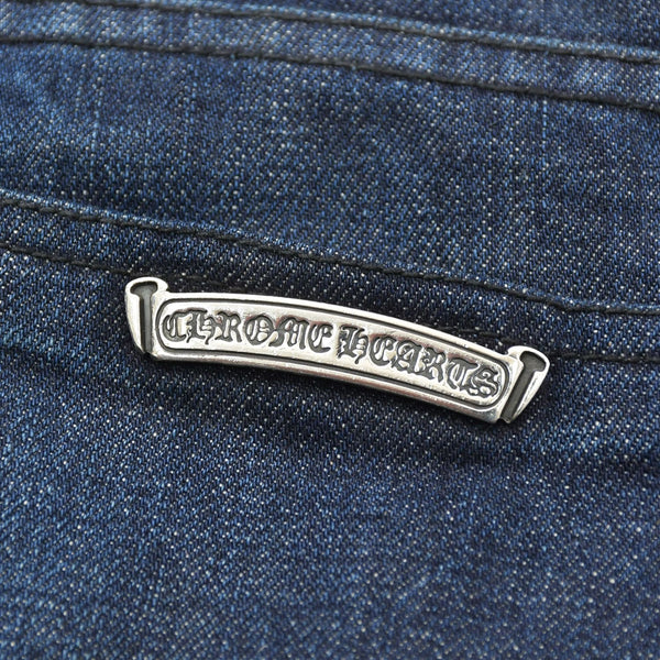 CHROME HEARTS クロムハーツ ジーンズ デニムパンツ サイズ30 クロスボールボタン ネイビー シルバー925 新型 美品 中古 4a009188