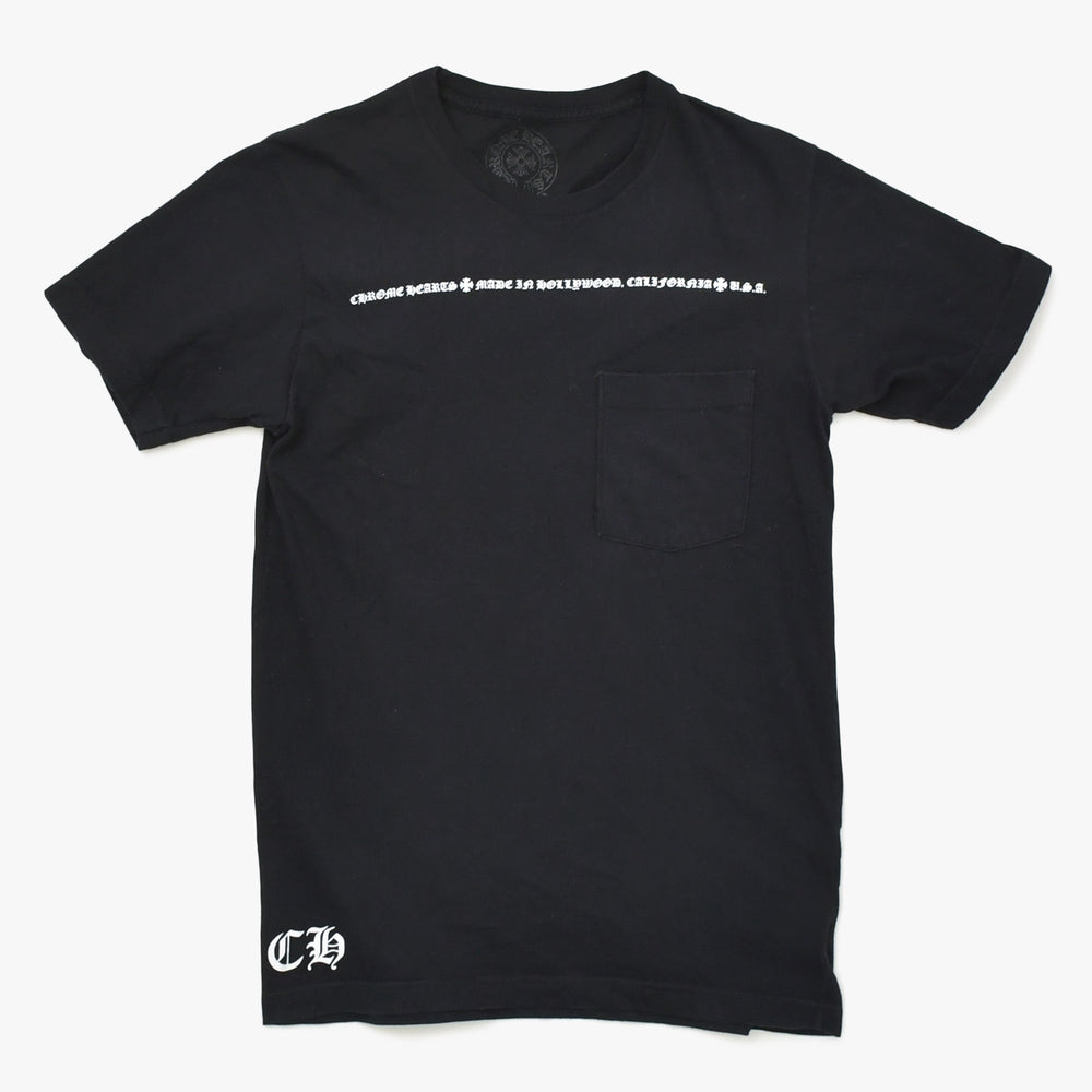 CHROME HEARTS クロムハーツ 半袖Tシャツ サイズS CHプラス オールドイングリッシュ ブラック ホワイト 美品 中古 4a009190