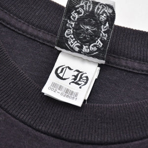 CHROME HEARTS クロムハーツ オールドモデル 半袖Tシャツ サイズS スター スクロールラベルロゴ ブラック 美品 中古 4a009191