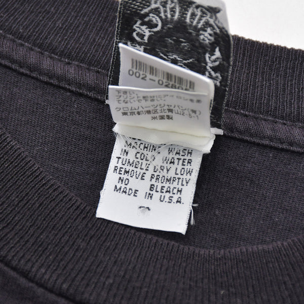 CHROME HEARTS クロムハーツ オールドモデル 半袖Tシャツ サイズS スター スクロールラベルロゴ ブラック 美品 中古 4a009191