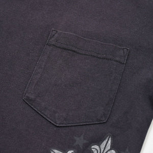 CHROME HEARTS クロムハーツ オールドモデル 半袖Tシャツ サイズS スター スクロールラベルロゴ ブラック 美品 中古 4a009191