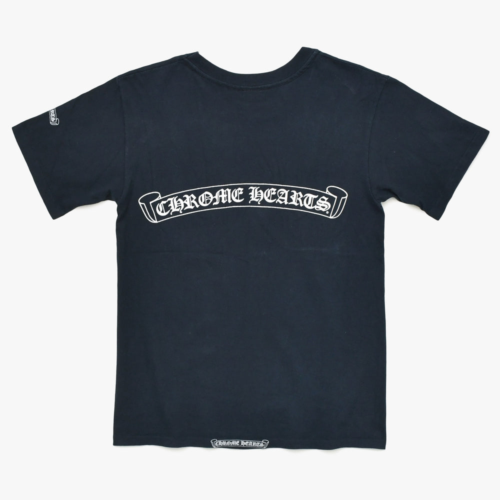 CHROME HEARTS クロムハーツ 半袖Tシャツ サイズM スクロールラベルロゴ オールドイングリッシュ ブラック 美品 中古 4a009194