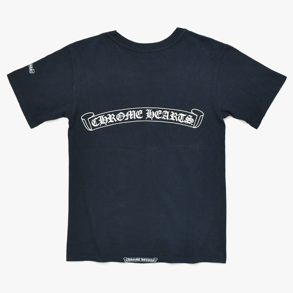 CHROME HEARTS クロムハーツ 半袖Tシャツ サイズM スクロールラベルロゴ オールドイングリッシュ ブラック 美品 中古 4a009194