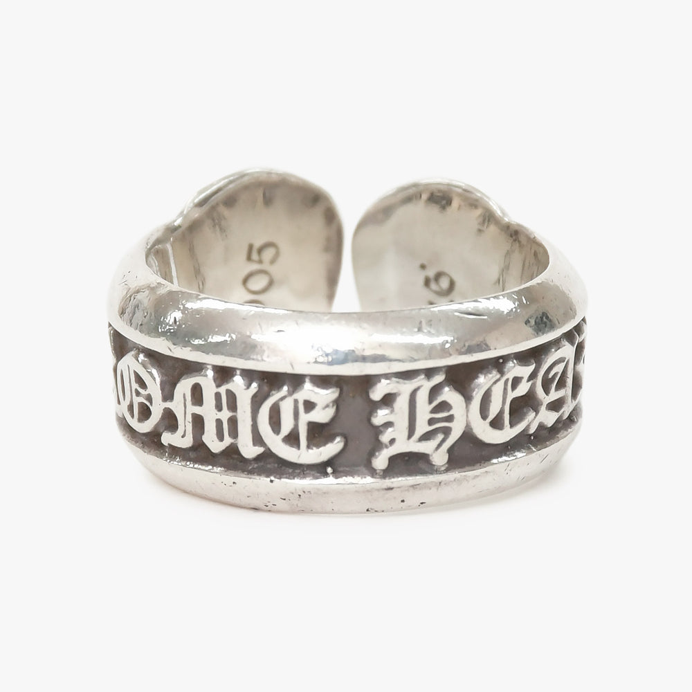 極美品 CHROME HEARTS クロムハーツ SM SCROLL LABEL スクロールラベルリング スモール 重量約10.34g サイズ10号 シルバー925 中古 4a009197