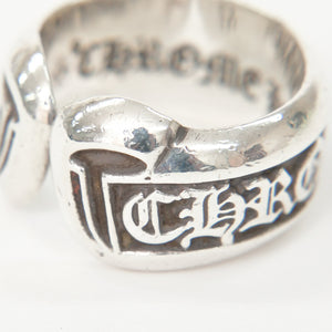 極美品 CHROME HEARTS クロムハーツ SM SCROLL LABEL スクロールラベルリング スモール 重量約10.34g サイズ10号 シルバー925 中古 4a009197