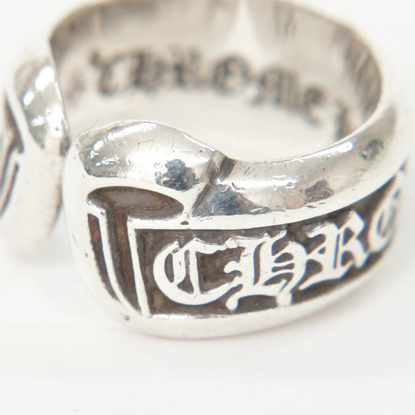 極美品 CHROME HEARTS クロムハーツ SM SCROLL LABEL スクロールラベルリング スモール 重量約10.34g サイズ10号 シルバー925 中古 4a009197