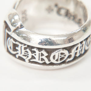 極美品 CHROME HEARTS クロムハーツ SM SCROLL LABEL スクロールラベルリング スモール 重量約10.34g サイズ10号 シルバー925 中古 4a009197