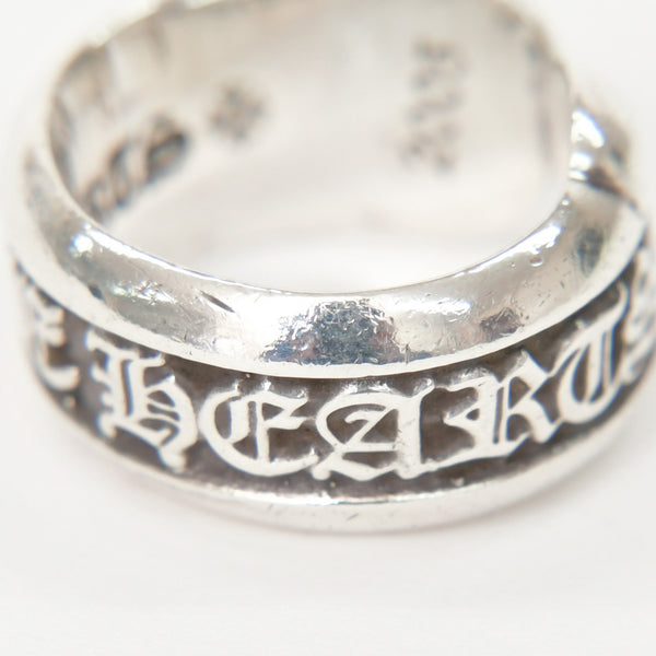 極美品 CHROME HEARTS クロムハーツ SM SCROLL LABEL スクロールラベルリング スモール 重量約10.34g サイズ10号 シルバー925 中古 4a009197