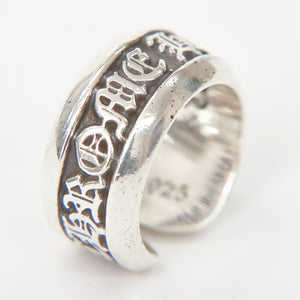 極美品 CHROME HEARTS クロムハーツ SM SCROLL LABEL スクロールラベルリング スモール 重量約10.34g サイズ10号 シルバー925 中古 4a009197