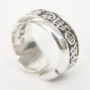極美品 CHROME HEARTS クロムハーツ SM SCROLL LABEL スクロールラベルリング スモール 重量約10.34g サイズ10号 シルバー925 中古 4a009197