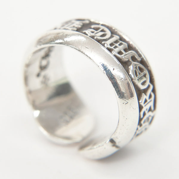極美品 CHROME HEARTS クロムハーツ SM SCROLL LABEL スクロールラベルリング スモール 重量約10.34g サイズ10号 シルバー925 中古 4a009197