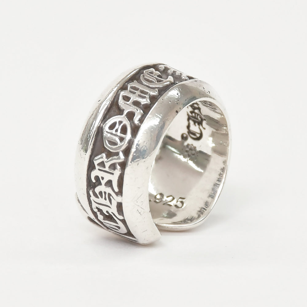 極美品 CHROME HEARTS クロムハーツ SM SCROLL LABEL スクロールラベルリング スモール 重量約10.34g サイズ10号 シルバー925 中古 4a009197