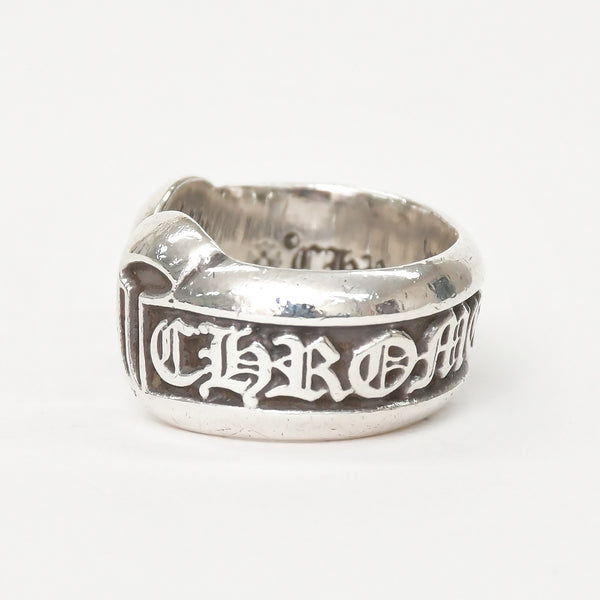 極美品 CHROME HEARTS クロムハーツ SM SCROLL LABEL スクロールラベルリング スモール 重量約10.34g サイズ10号 シルバー925 中古 4a009197
