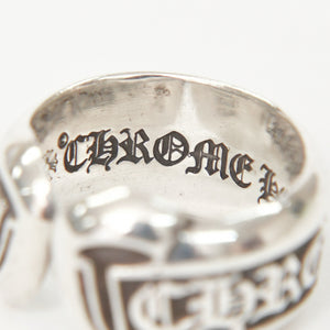 極美品 CHROME HEARTS クロムハーツ SM SCROLL LABEL スクロールラベルリング スモール 重量約10.34g サイズ10号 シルバー925 中古 4a009197