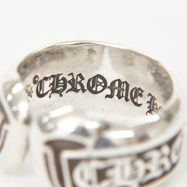 極美品 CHROME HEARTS クロムハーツ SM SCROLL LABEL スクロールラベルリング スモール 重量約10.34g サイズ10号 シルバー925 中古 4a009197