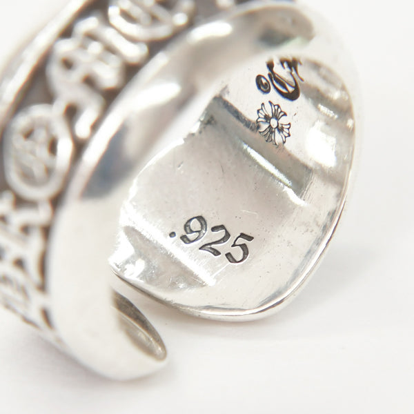 極美品 CHROME HEARTS クロムハーツ SM SCROLL LABEL スクロールラベルリング スモール 重量約10.34g サイズ10号 シルバー925 中古 4a009197