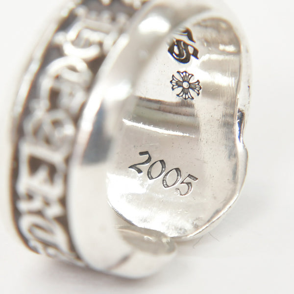 極美品 CHROME HEARTS クロムハーツ SM SCROLL LABEL スクロールラベルリング スモール 重量約10.34g サイズ10号 シルバー925 中古 4a009197