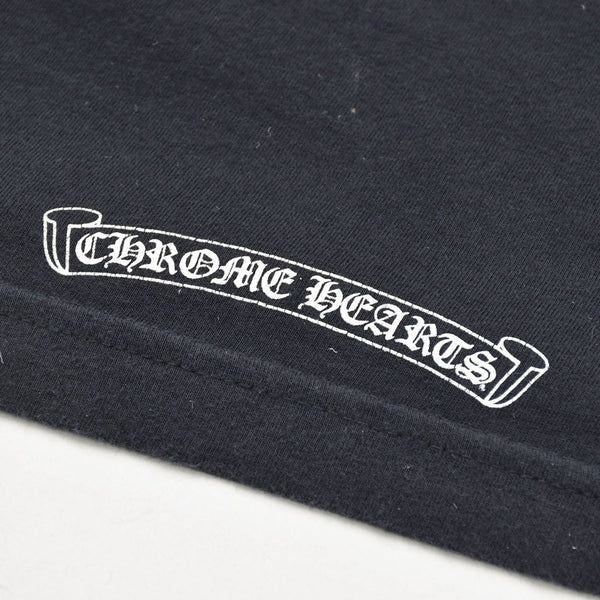 CHROME HEARTS クロムハーツ ネックロゴ 長袖Tシャツ サイズM オールドイングリッシュ ブラック 新型 美品 中古 4a009201