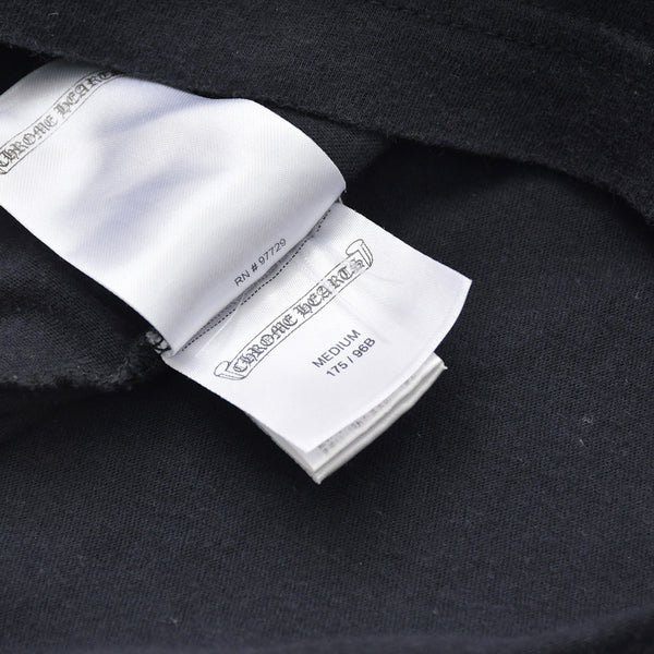 CHROME HEARTS クロムハーツ ネックロゴ 長袖Tシャツ サイズM オールドイングリッシュ ブラック 新型 美品 中古 4a009201