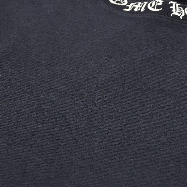 CHROME HEARTS クロムハーツ ネックロゴ 長袖Tシャツ サイズM オールドイングリッシュ ブラック 新型 美品 中古 4a009201
