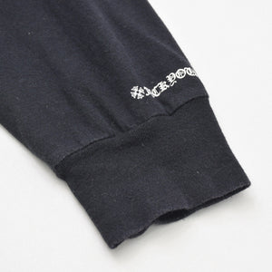 CHROME HEARTS クロムハーツ ネックロゴ 長袖Tシャツ サイズM オールドイングリッシュ ブラック 新型 美品 中古 4a009201