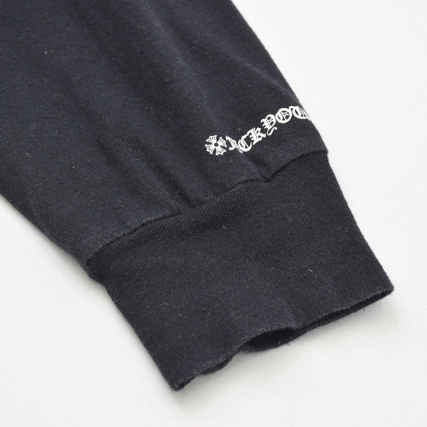 CHROME HEARTS クロムハーツ ネックロゴ 長袖Tシャツ サイズM オールドイングリッシュ ブラック 新型 美品 中古 4a009201