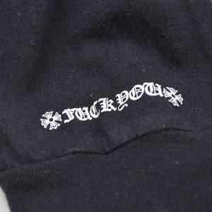 CHROME HEARTS クロムハーツ ネックロゴ 長袖Tシャツ サイズM オールドイングリッシュ ブラック 新型 美品 中古 4a009201