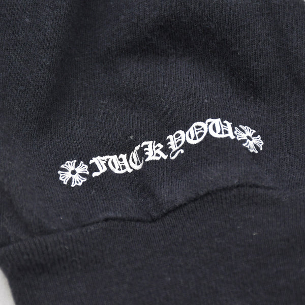 CHROME HEARTS クロムハーツ ネックロゴ 長袖Tシャツ サイズM オールドイングリッシュ ブラック 新型 美品 中古 4a009201