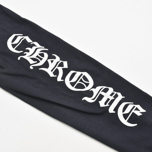 CHROME HEARTS クロムハーツ ネックロゴ 長袖Tシャツ サイズM オールドイングリッシュ ブラック 新型 美品 中古 4a009201
