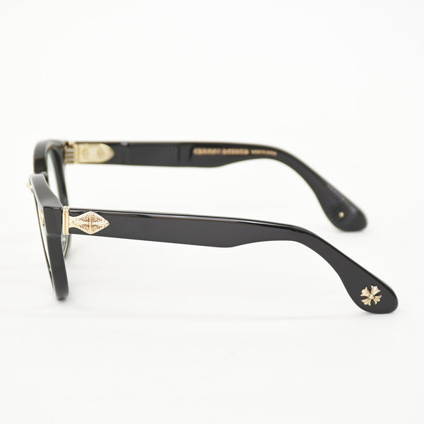 新品未使用 CHROME HEARTS クロムハーツ PETER ARNELL ピーター アーネル 伊達メガネ サイズ48□25-140 18KGP CHプラス 中古 4a009207
