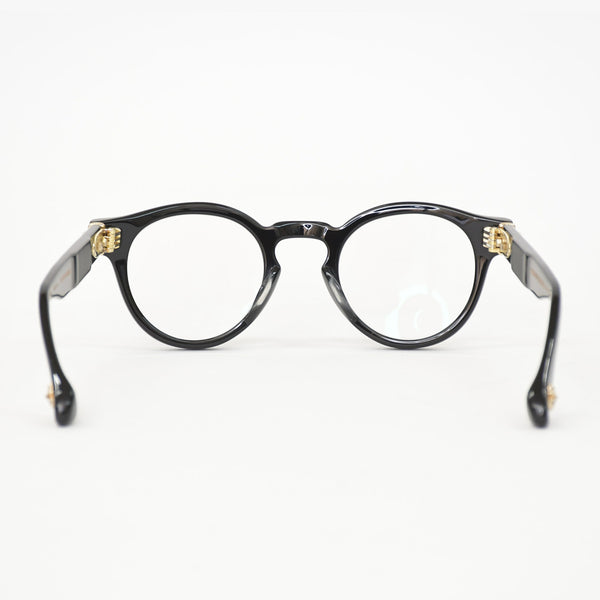 新品未使用 CHROME HEARTS クロムハーツ PETER ARNELL ピーター アーネル 伊達メガネ サイズ48□25-140 18KGP CHプラス 中古 4a009207