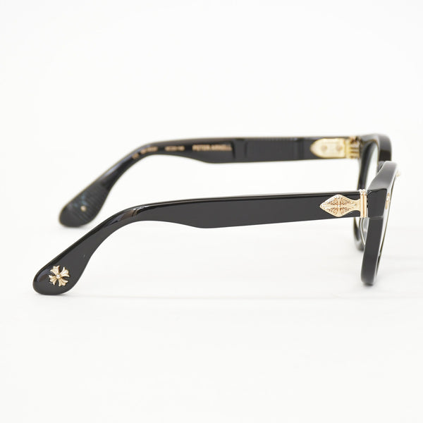 新品未使用 CHROME HEARTS クロムハーツ PETER ARNELL ピーター アーネル 伊達メガネ サイズ48□25-140 18KGP CHプラス 中古 4a009207