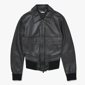 Alexander McQueen アレキサンダー マックイーン レザーフライトジャケット サイズ38 ブラック アーカイブ 美品 中古 4a009313