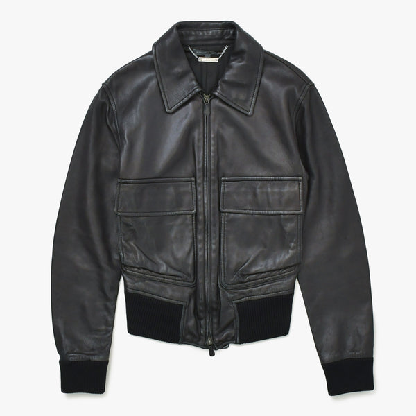 Alexander McQueen アレキサンダー マックイーン レザーフライトジャケット サイズ38 ブラック アーカイブ 美品 中古 4a009313
