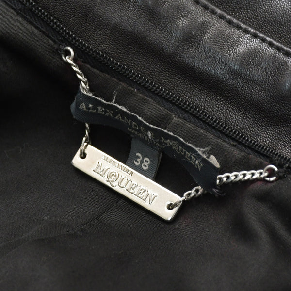 Alexander McQueen アレキサンダー マックイーン レザーフライトジャケット サイズ38 ブラック アーカイブ 美品 中古 4a009313