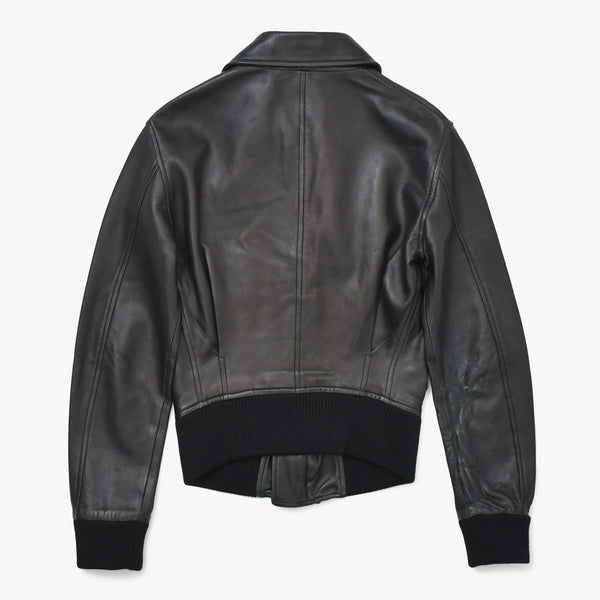 Alexander McQueen アレキサンダー マックイーン レザーフライトジャケット サイズ38 ブラック アーカイブ 美品 中古 4a009313
