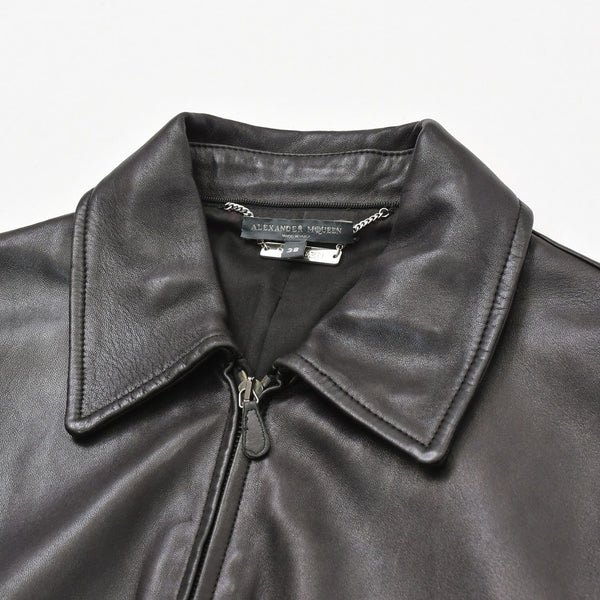 Alexander McQueen アレキサンダー マックイーン レザーフライトジャケット サイズ38 ブラック アーカイブ 美品 中古 4a009313