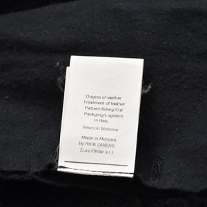 極美品 RICK OWENS リックオウエンス 変形 レザージャケット フード付き RP 9717/LSHO ラムレザー ブラック シルバー金具 サイズ38 中古 4a009325