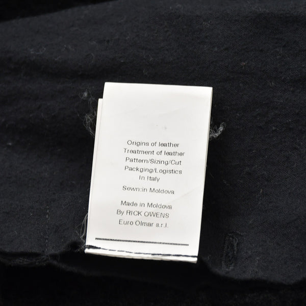 極美品 RICK OWENS リックオウエンス 変形 レザージャケット フード付き RP 9717/LSHO ラムレザー ブラック シルバー金具 サイズ38 中古 4a009325