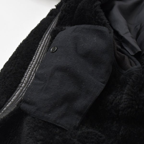 極美品 RICK OWENS リックオウエンス 変形 レザージャケット フード付き RP 9717/LSHO ラムレザー ブラック シルバー金具 サイズ38 中古 4a009325