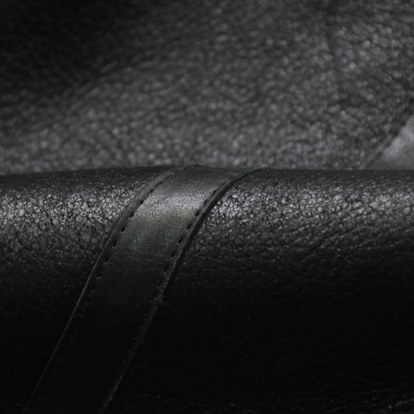 極美品 RICK OWENS リックオウエンス 変形 レザージャケット フード付き RP 9717/LSHO ラムレザー ブラック シルバー金具 サイズ38 中古 4a009325