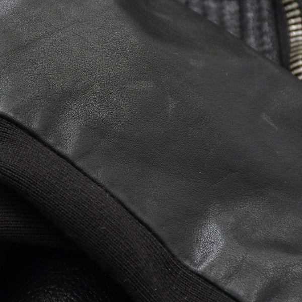 極美品 RICK OWENS リックオウエンス 変形 レザージャケット フード付き RP 9717/LSHO ラムレザー ブラック シルバー金具 サイズ38 中古 4a009325